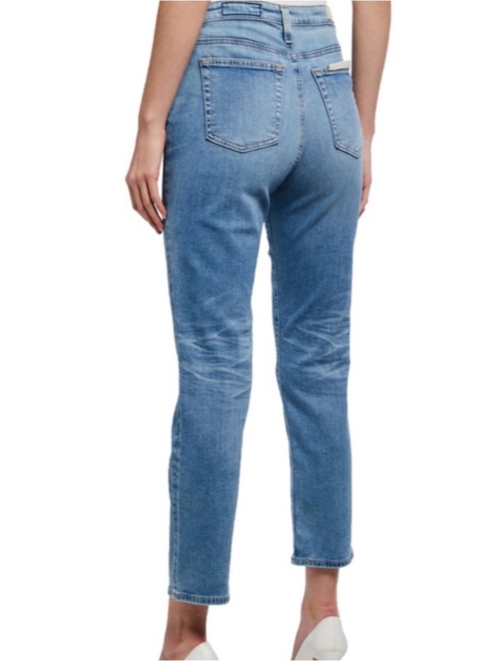 Ag Adriano Goldschmied Light Blue High-Rise Straight Jeans